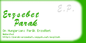 erzsebet parak business card