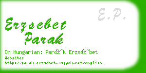 erzsebet parak business card